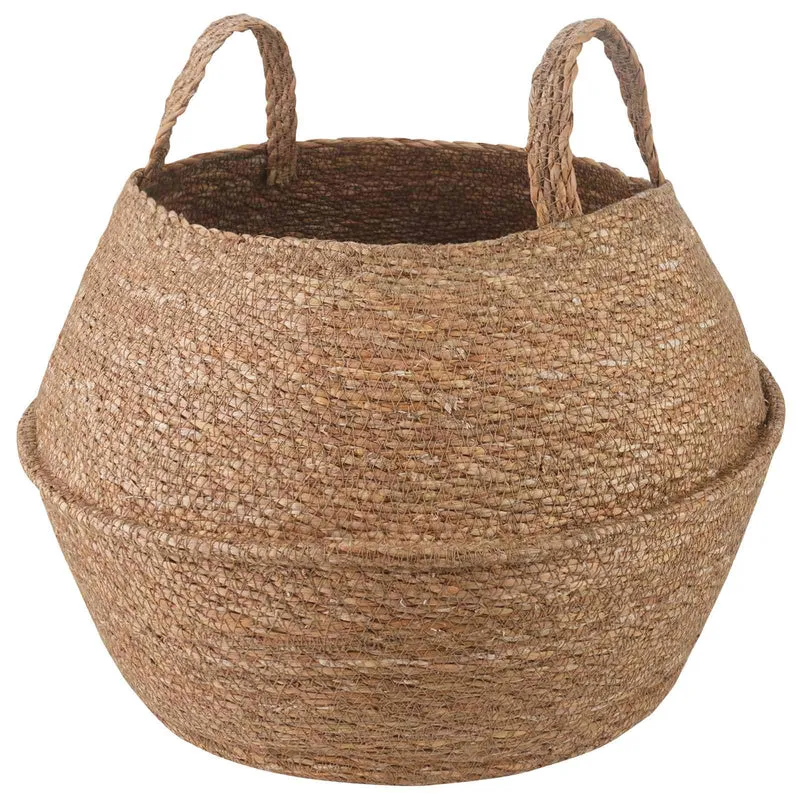 Maceta Con Asas Natural Ø 45 X 36 Cm 100% Hierba Marina