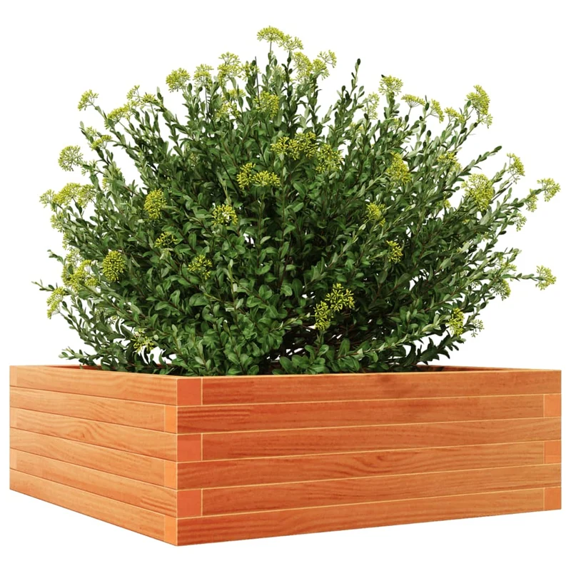 Jardinera De Madera Maciza Pino Marrón Cera 70x70x23 Cm