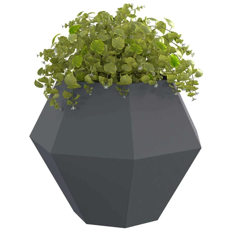 Jardinera 2 Uds. Gris Antracita 100 X 100 X 80 Cm Acero