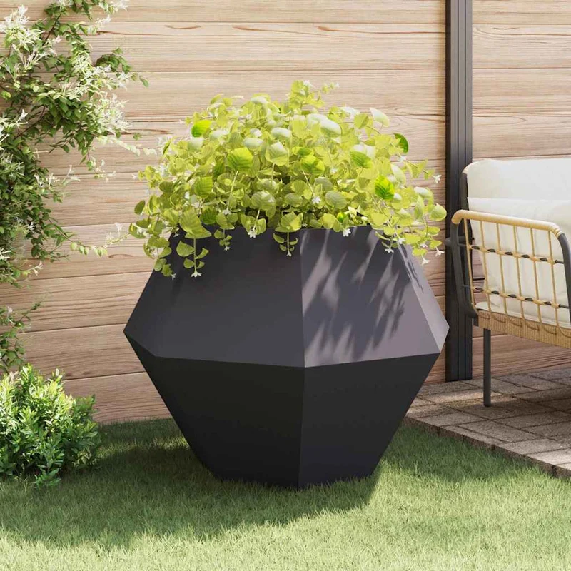 Jardinera 2 Uds. Gris Antracita 100 X 100 X 80 Cm Acero