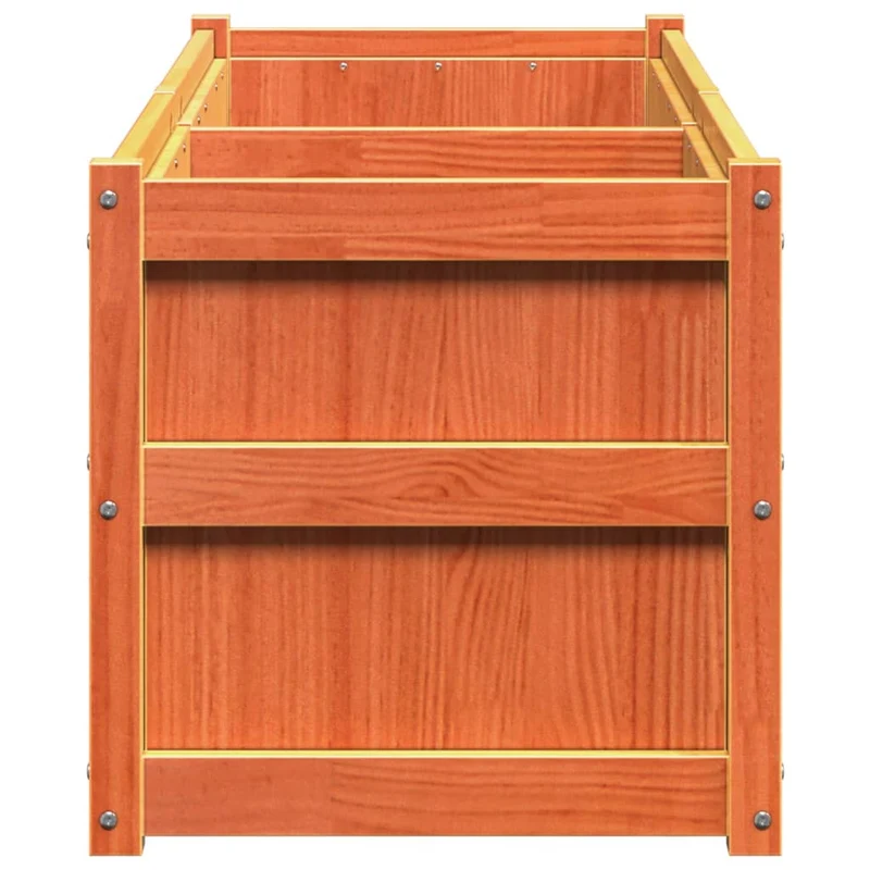 Jardinera Exterior Madera Maciza Pino Marrón Cera 150x50x50 Cm