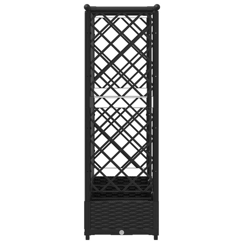 Cama Elevada Con Trellis Y Techo Negro 202,5 X 40 X 121 Cm Pp