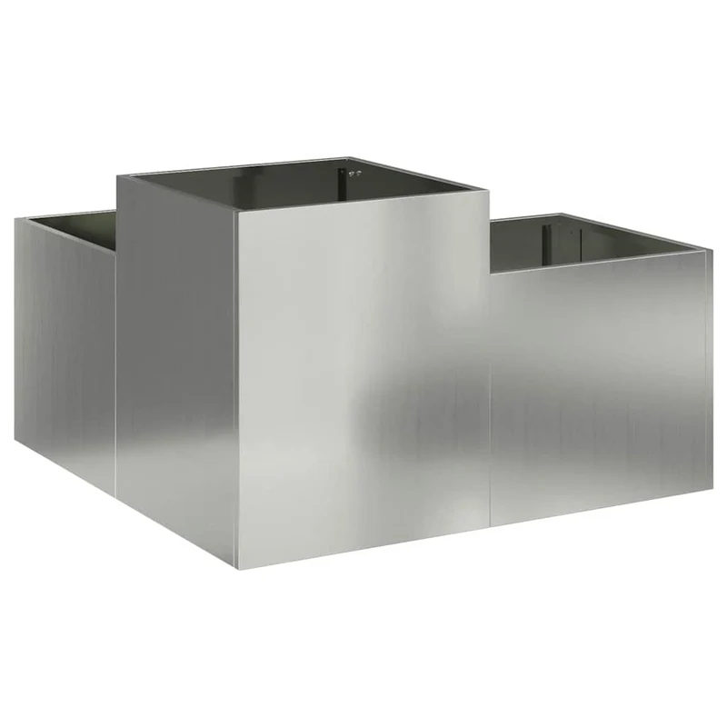 Maceta Para Jardín Plateado 80 X 80 X 48 Cm Acero Galvanizado