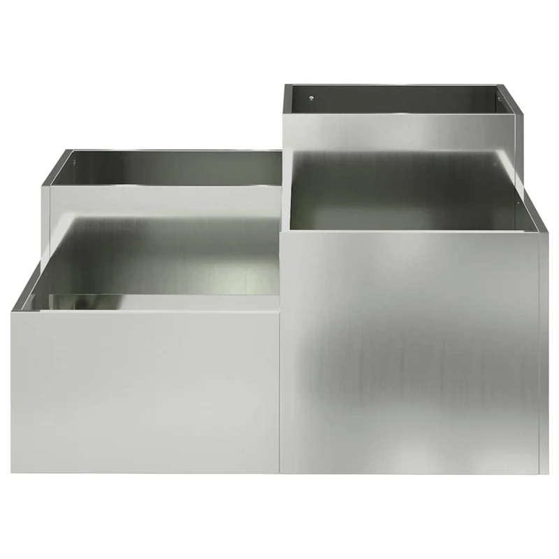 Maceta Para Jardín Plateado 80 X 80 X 48 Cm Acero Galvanizado