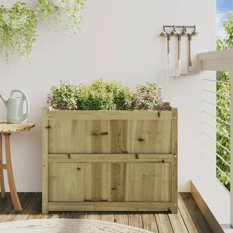 Jardinera De Madera De Pino Impregnada 90x50x70 Cm