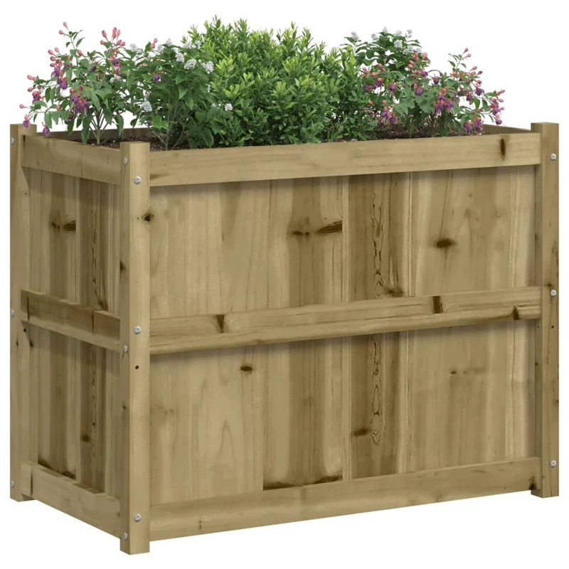 Jardinera De Madera De Pino Impregnada 90x50x70 Cm