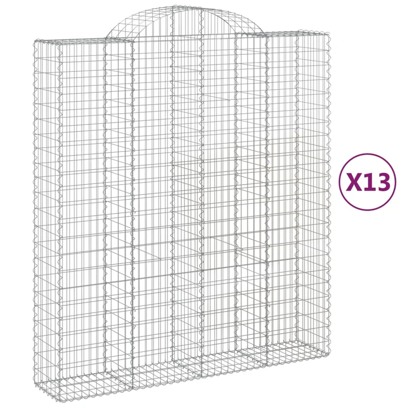 Cestas De Gaviones 13 Uds Forma De Arco Hierro 200x50x220/240cm