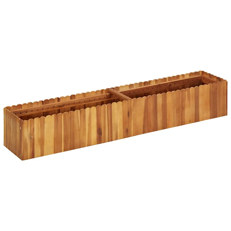 Arriate Elevado De Madera Maciza De Acacia 150x30x25 Cm