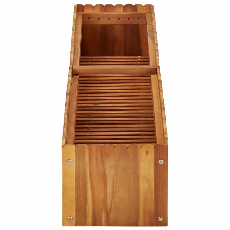 Arriate Elevado De Madera Maciza De Acacia 150x30x25 Cm