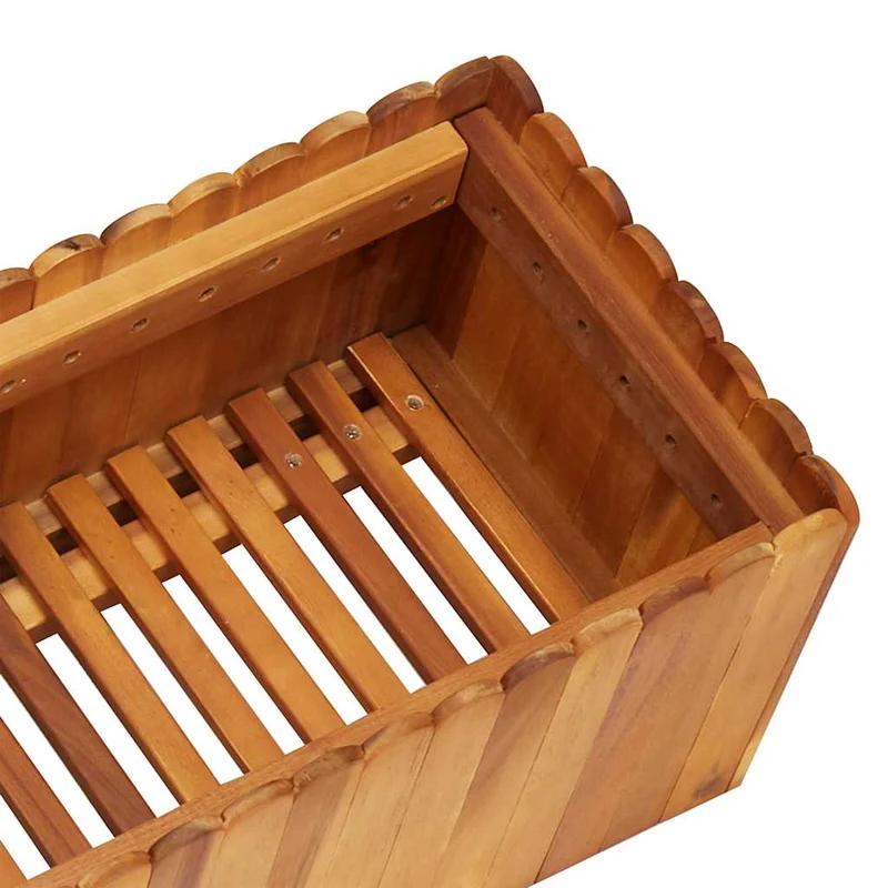 Arriate Elevado De Madera Maciza De Acacia 150x30x25 Cm