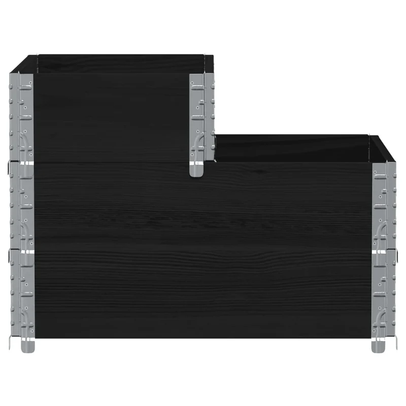 Arriate Elevado De 3 Niveles Madera Maciza Pino Negro 120x80 Cm