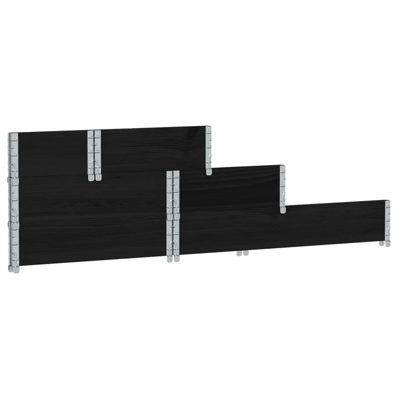 Arriate Elevado De 3 Niveles Madera Maciza Pino Negro 120x80 Cm