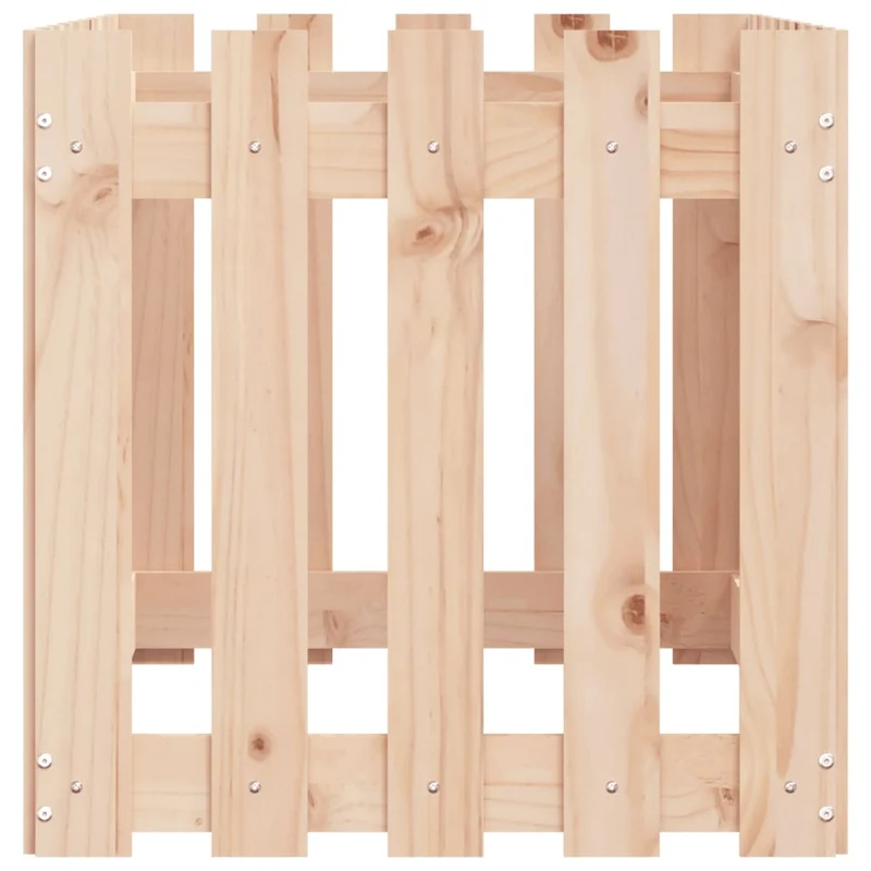 Arriate Elevado Jardín Con Valla Madera Maciza Pino 100x50x50cm