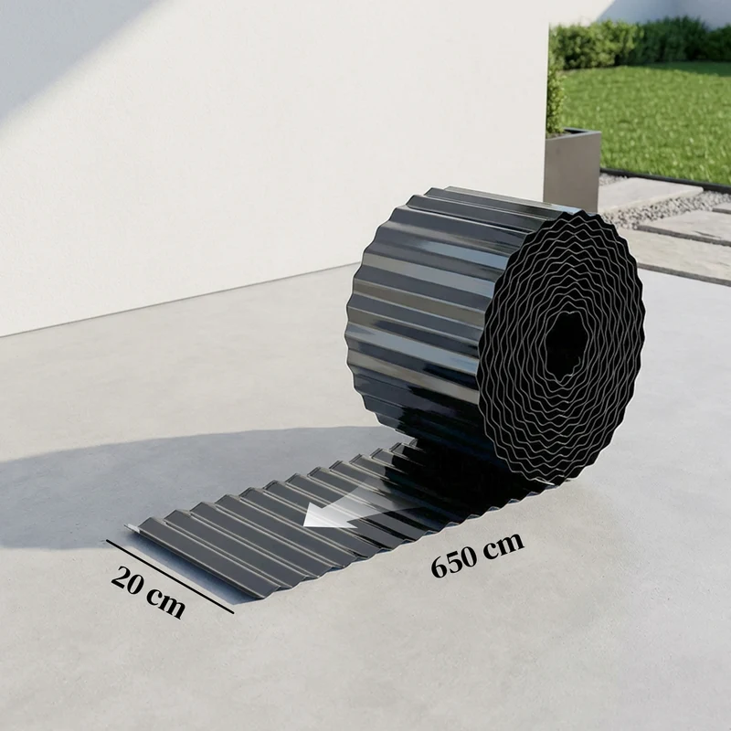 Outsunny Valla De Jardín Metálica 650x20 Cm Para Huerto Patio Gris Oscuro