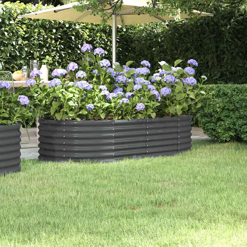 Jardinera Arriate Acero Galvanizado Antracita 152x80x36 Cm