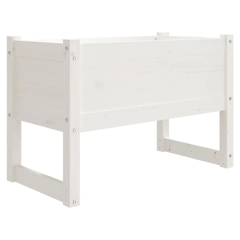 Jardinera Madera Maciza De Pino Blanco 78x40x52 Cm