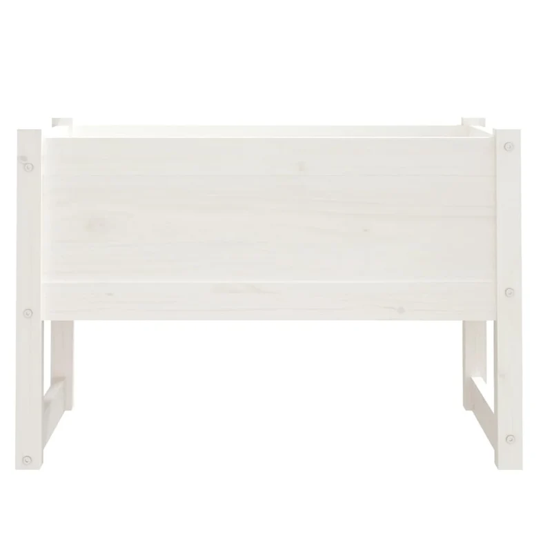 Jardinera Madera Maciza De Pino Blanco 78x40x52 Cm