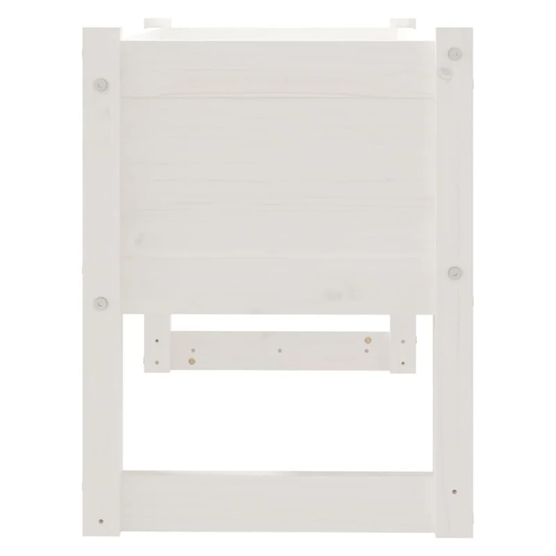 Jardinera Madera Maciza De Pino Blanco 78x40x52 Cm