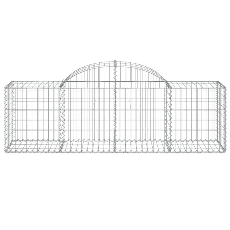 Cestas De Gaviones 15 Uds Forma De Arco Hierro 200x50x60/80 Cm