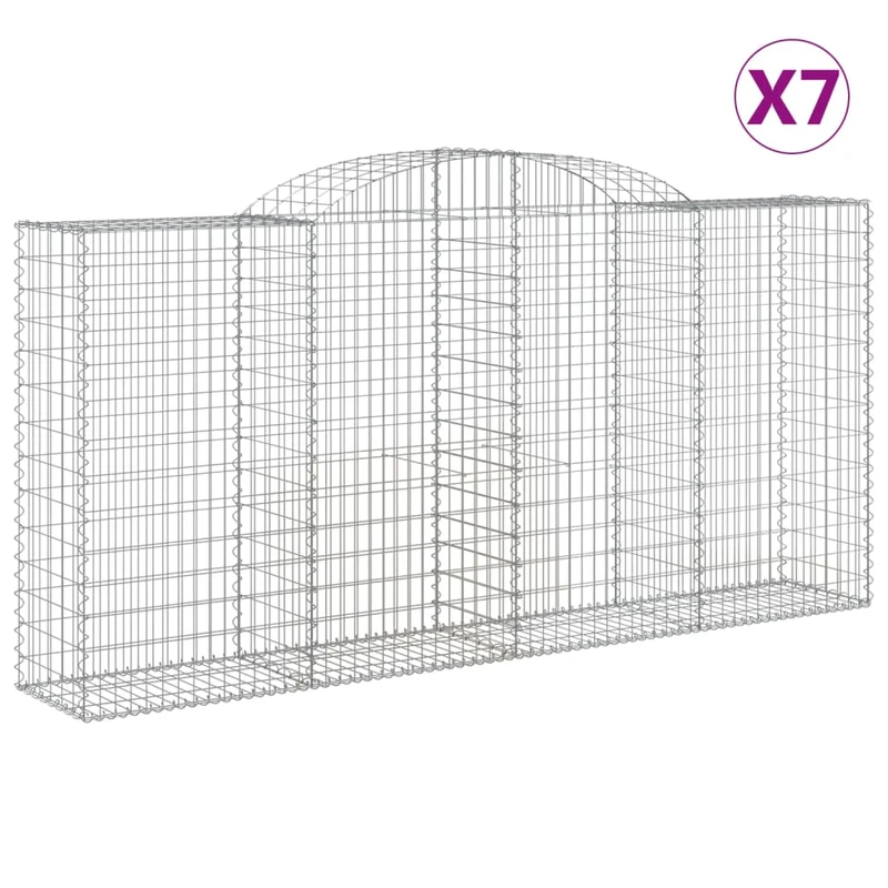 Cestas Gaviones 7 Uds Forma De Arco Hierro 300x50x140/160 Cm
