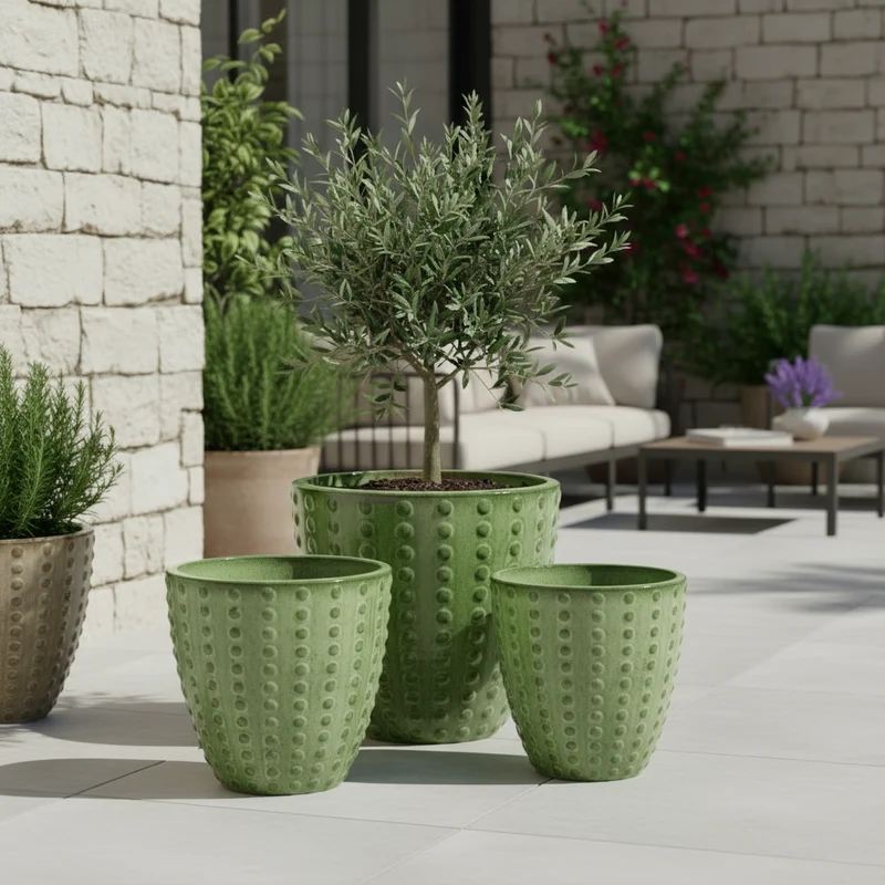 Pot ATTILA 23x22cm vert pomme