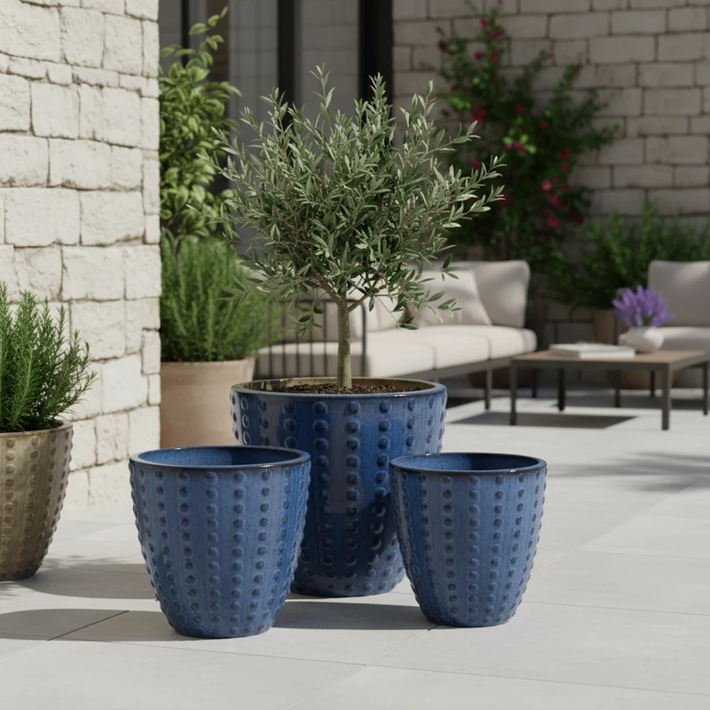 Pot ATTILA 23x22cm bleu antique