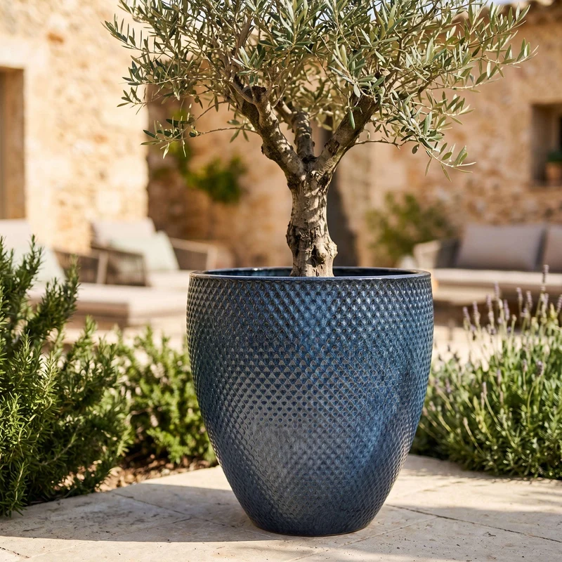 Pot SIGNAC 38x44cm bleu antique