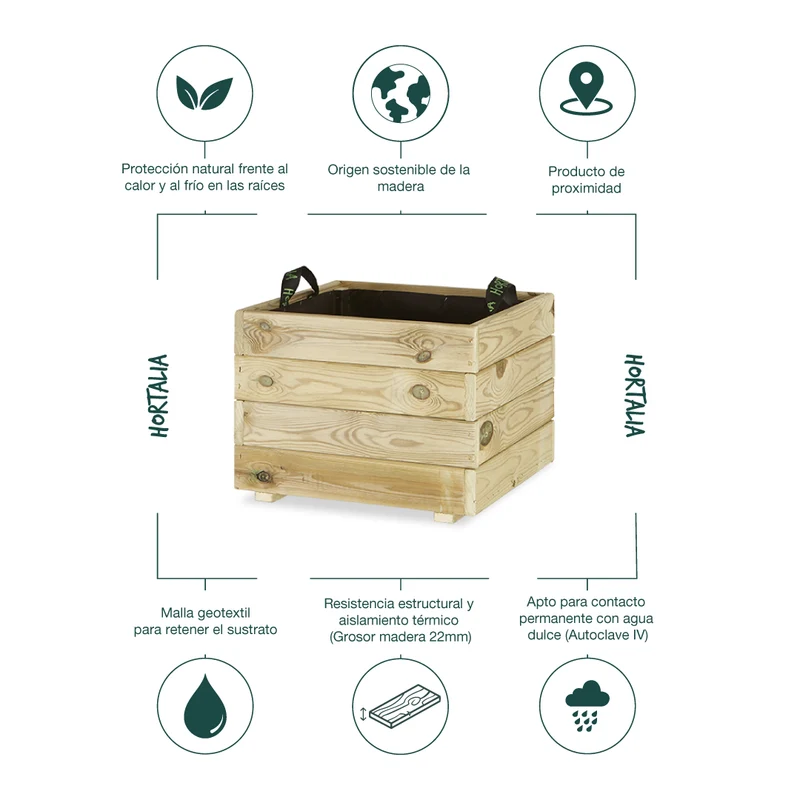 Maceta Jardinera Madera PUN. 75L