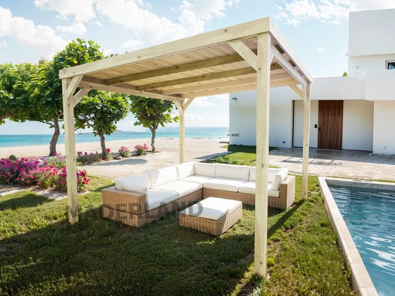 Pérgola Bilbao de Madera Maciza – Diseño Techado para Jardín | Maderland