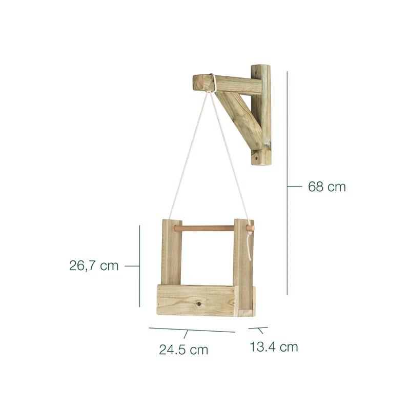 Jardinera Colgante De Madera Tratada Woody 1b Hortalia