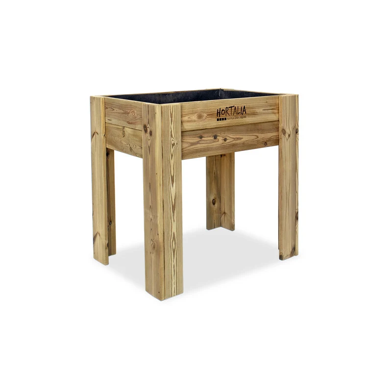 Mesa De Cultivo Elevada De Madera Tratada 80x60x80 Cm Gardenbrico M80 Hortalia