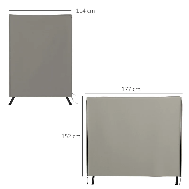 Outsunny Funda Balancín Jardín Funda Columpio Jardín Exterior Cubierta de Columpio de Tela Oxford 600D con 2 Cremalleras Impermeable 177x114x152 cm Gris