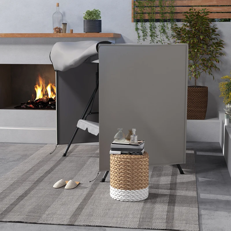 Outsunny Funda Balancín Jardín Funda Columpio Jardín Exterior Cubierta de Columpio de Tela Oxford 600D con 2 Cremalleras Impermeable 177x114x152 cm Gris
