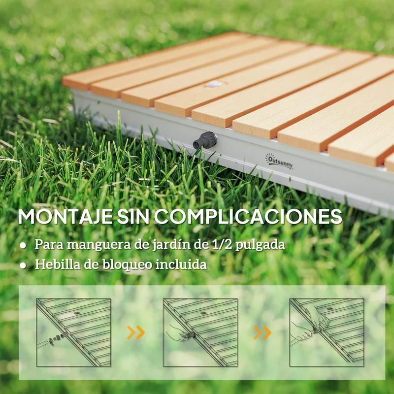 Outsunny Ducha de Jardín Portátil 70,5x55 cm Ducha Exterior de Suelo Altura Ajustable hasta 4 m Estructura de Aluminio Resistente al Agua a los Rayos UV y a Las Heladas para Camping Piscina Playa
