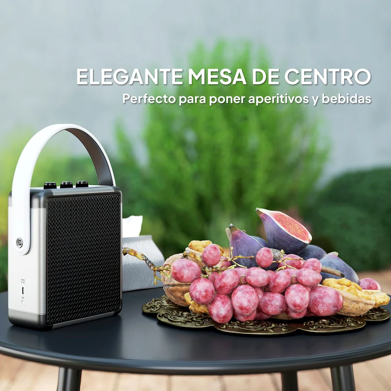 Conjunto jardín ratán 4 piezas – 2 sofás 2 plazas, sofá esquina y mesa redonda, resistente intemperie, gris oscuro | Outsunny