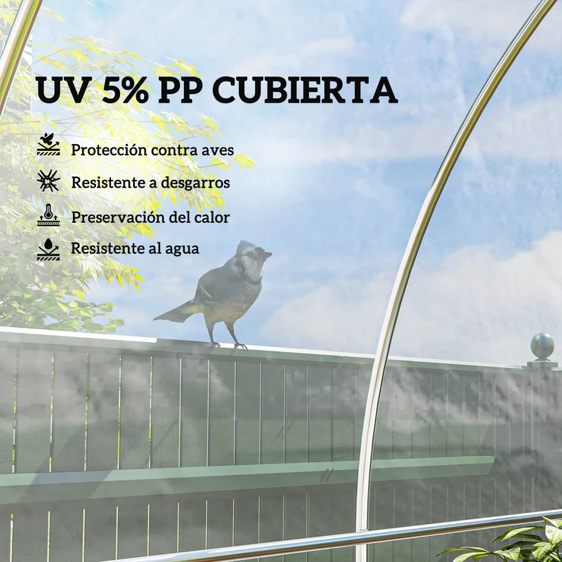 Outsunny Plástico Invernadero Transparente, 6x10 m, Cubierta de Repuesto para Invernadero de Polipropileno, Resistente al Agua, para Huerto, Plantas, Agricultura, Jardín