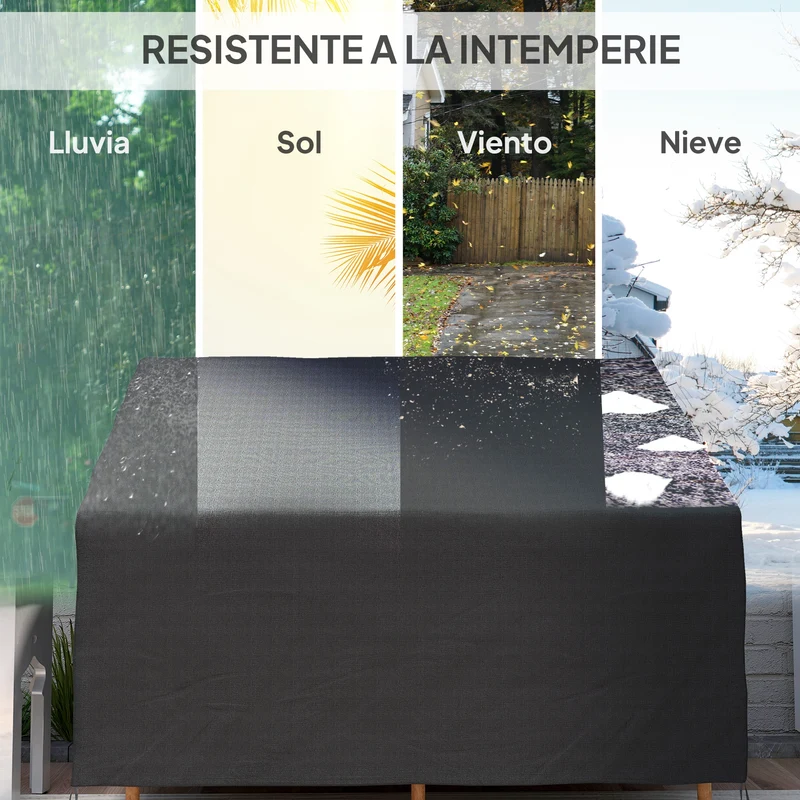 Outsunny Funda para Banco de Jardín 2 Plazas, Funda Sofá Exterior Impermeable, Tela Oxford 600D con Recubrimiento, 140x84x56/94 cm para Patio, Terraza, Negro