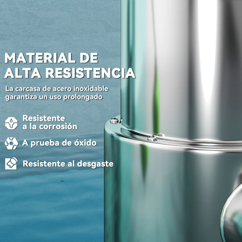Outsunny Bomba de Aguas Sucias 1100W Bomba Sumergible de Aguas Residuales con Capacidad de 18000 l/h Interruptor de Flotador y Conector Universal para Drenaje de Piscinas Estanques Bañeras
