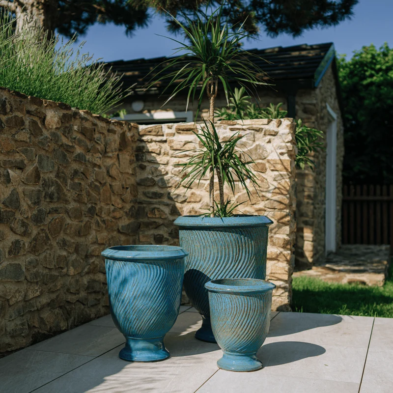 Pot MORGANE 32x39cm bleu fer