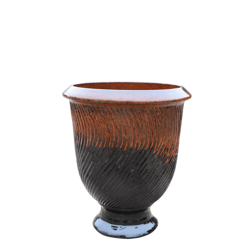 Pot MORGANE 32x39cm noir et orange