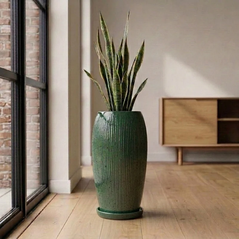 Soucoupe 21cm jade faite à la main en terre cuite émaillée