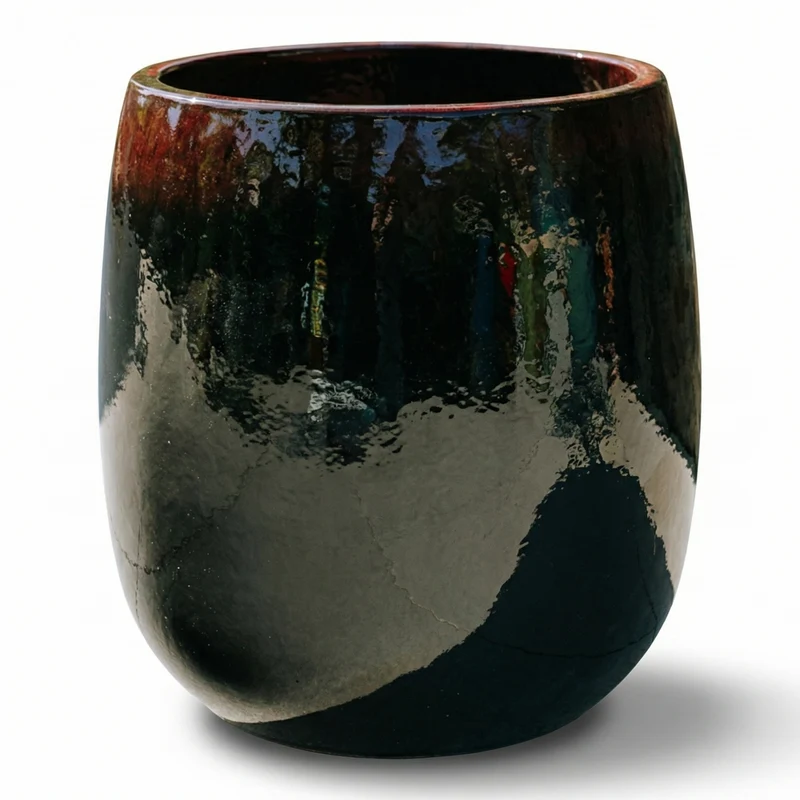 Pot SOCRATE 40x49cm noir et rouge