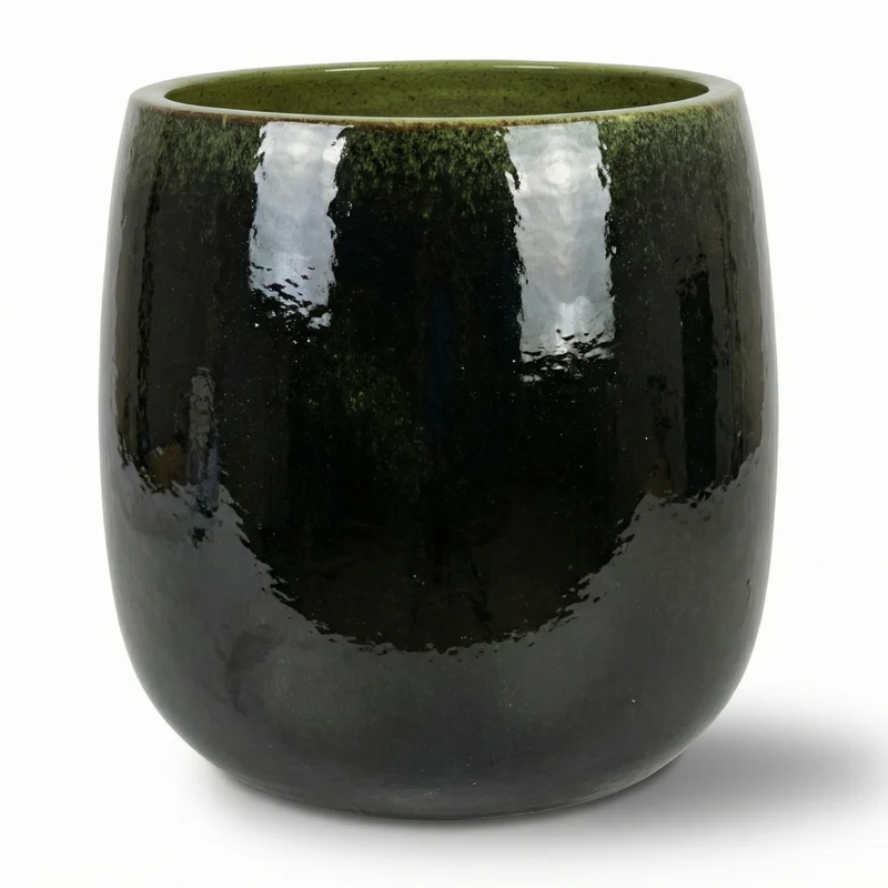 Pot SOCRATE 40x49cm noir et vert