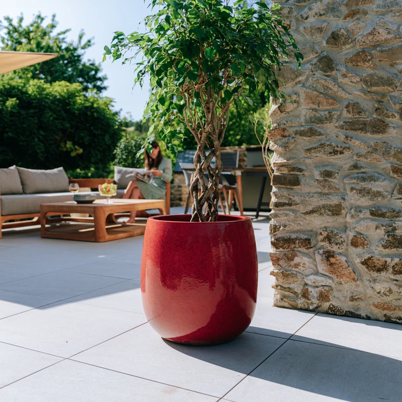 Pot SOCRATE 40x49cm rouge tropical