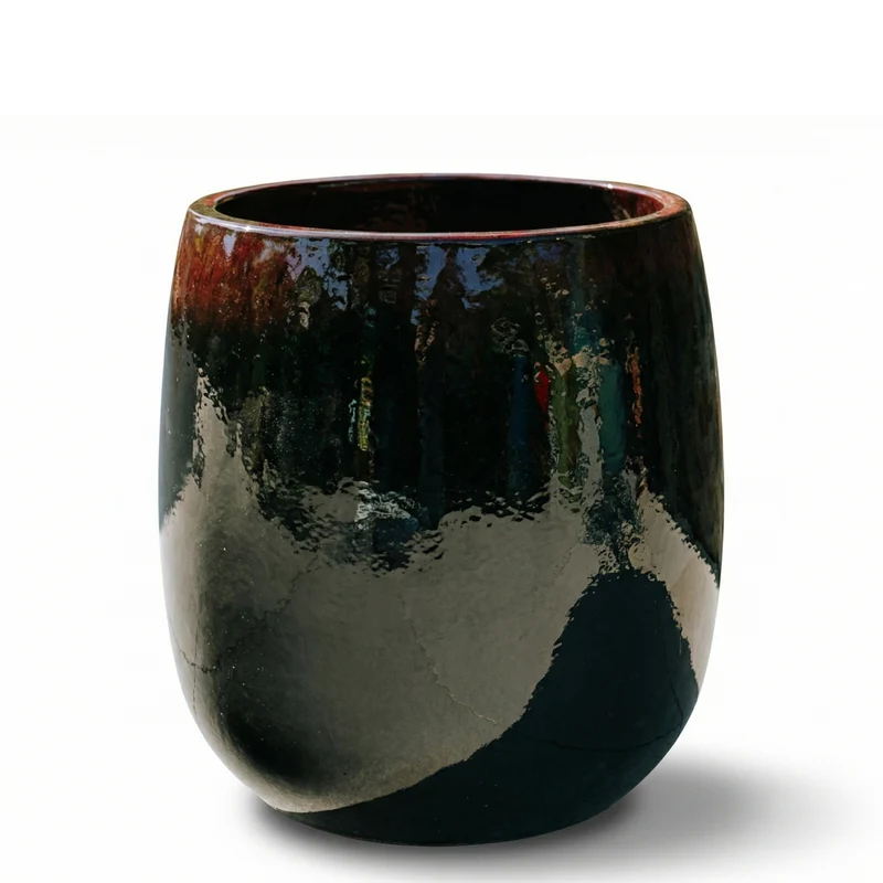 Pot SOCRATE 32x33cm noir et rouge