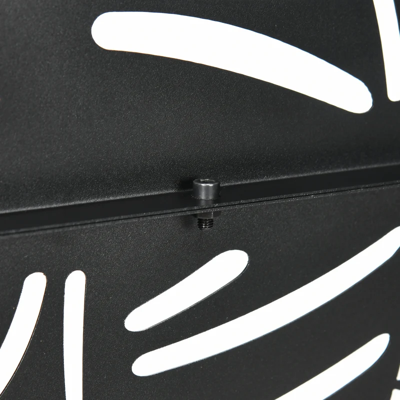 Outsunny Biombo Para Exterior De 3 Piezas Con Diseño De Hoja De Mimbre Negro