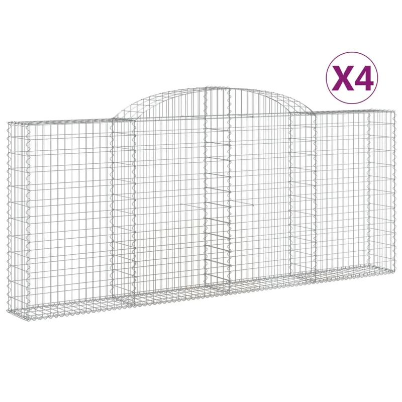 Cestas De Gaviones 4 Uds Forma De Arco Hierro 300x30x120/140 Cm