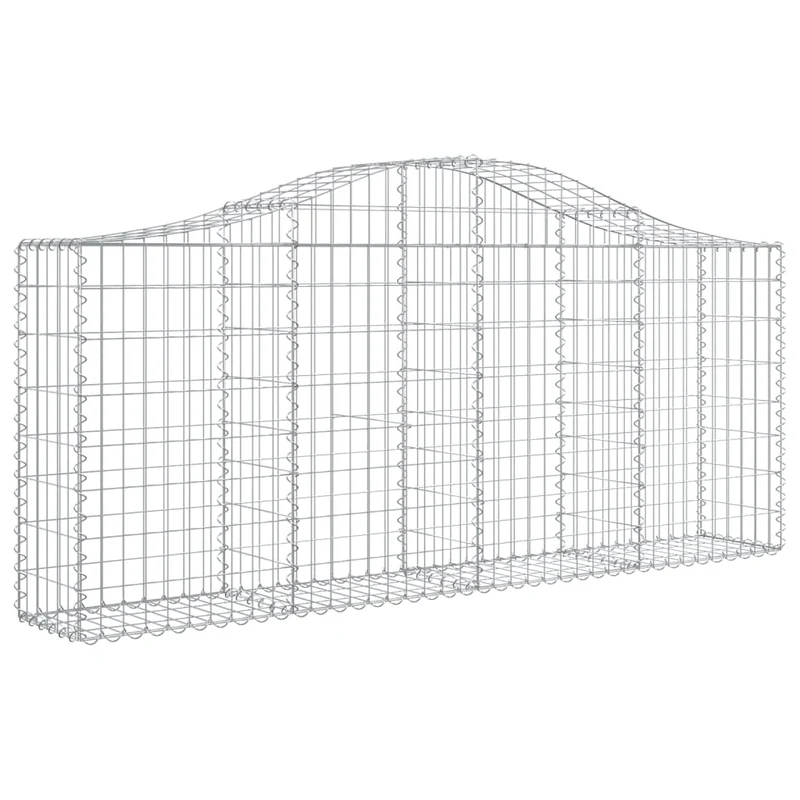 Cestas De Gaviones 18 Uds Forma De Arco Hierro 200x30x80/100 Cm