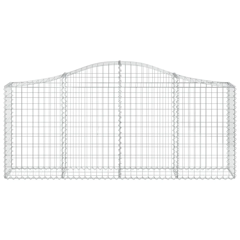 Cestas De Gaviones 18 Uds Forma De Arco Hierro 200x30x80/100 Cm