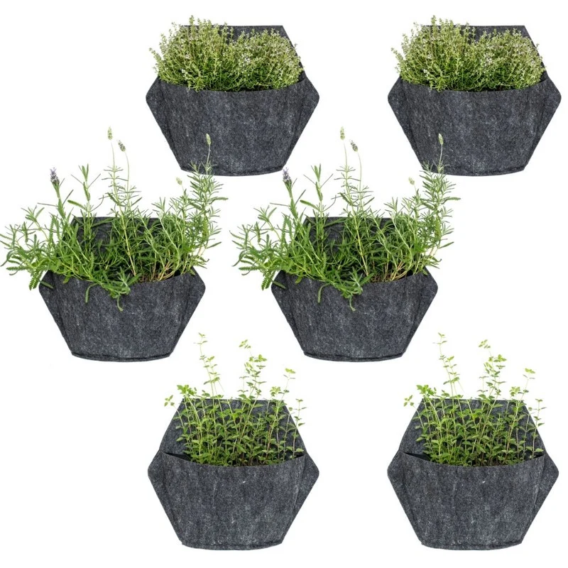 Jardín Vertical Modular Citysens Con Riego Manual De 6 Maceteros – Blanco Con Funda Téxtil Reciclada